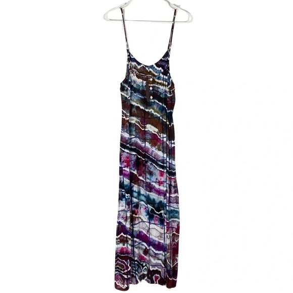 Rails Maxi Dress Womens Small Geode Tie Dye Alison Dress Sundress Handmade Brown - Picture 2 of 16